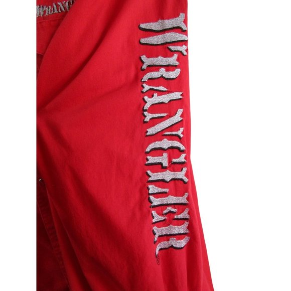 Wrangler Red Pearl Snap Silver Embroidery Vintage Western Rodeo 2XL GUC - Picture 3 of 16